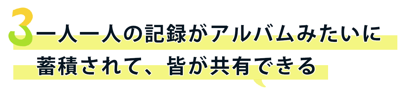 一人一人の記録がアルバムみたいに蓄積されて、皆が共有できる